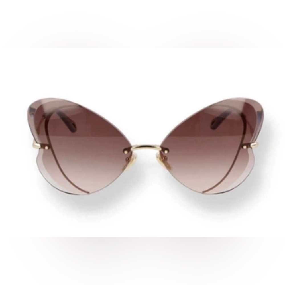 Chloe
Semi-Rimless Metal Butterfly Sunglasses
Color: GOLD/BROWN